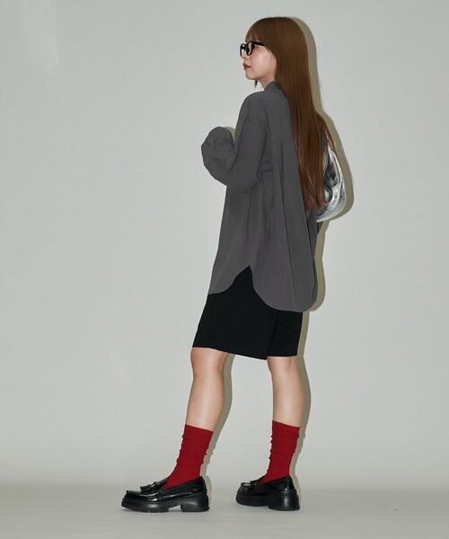 「PUBLUX」 長袖シャツ フリ- オフホワイト レディース_画像9