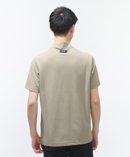 PING（ピン） tシャツ アップリケ半袖ハイネックシャツ メンズ