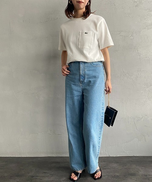 LACOSTE（ラコステ） tシャツ 半袖 ワンポイントロゴ 鹿の子ポケットT