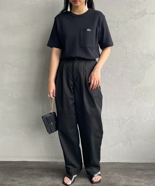 LACOSTE（ラコステ） tシャツ 半袖 ワンポイントロゴ 鹿の子ポケットT