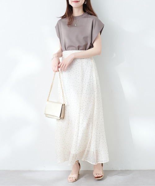 「natural couture」 半袖カットソー FREE グレイッシュベージュ レディース_画像2
