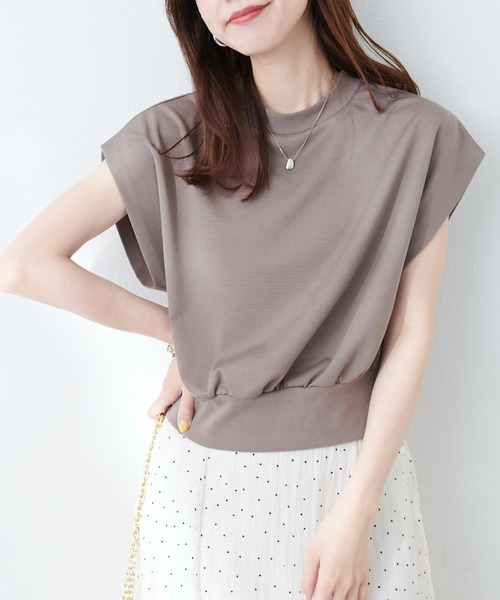 「natural couture」 半袖カットソー FREE グレイッシュベージュ レディース_画像3