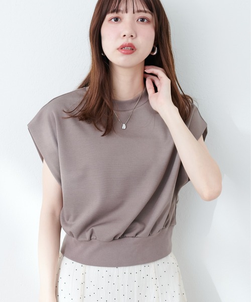 「natural couture」 半袖カットソー FREE グレイッシュベージュ レディース_画像4