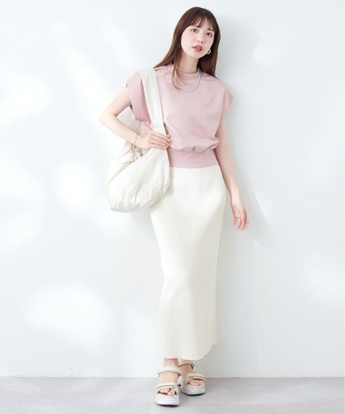 「natural couture」 半袖カットソー FREE グレイッシュベージュ レディース_画像6