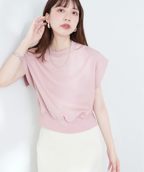 「natural couture」 半袖カットソー FREE グレイッシュベージュ レディース_画像8