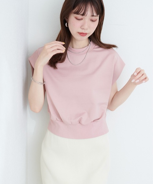 「natural couture」 半袖カットソー FREE グレイッシュベージュ レディース_画像9