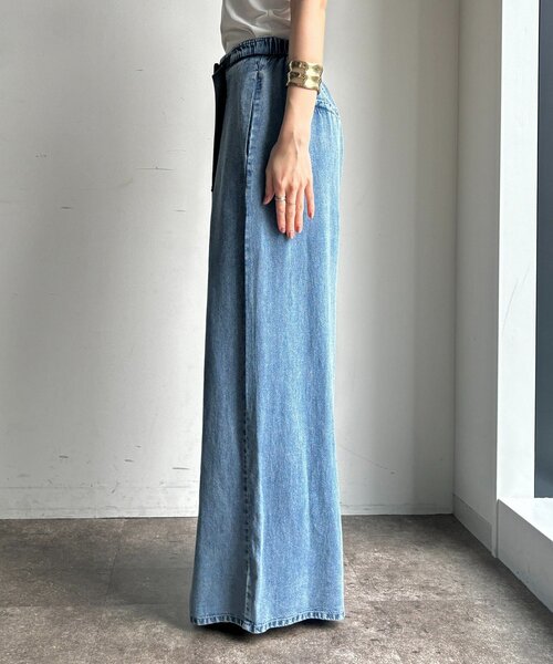 ジーンズ デニム デニムパンツ ベルト付リヨセルデニムパンツ レディース_22