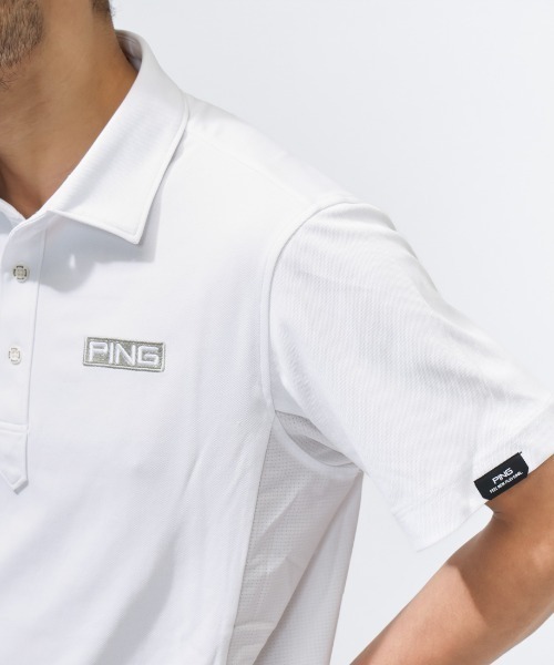 PING（ピン） ポロシャツ ピンホールメッシュ半袖ポロシャツ メンズ