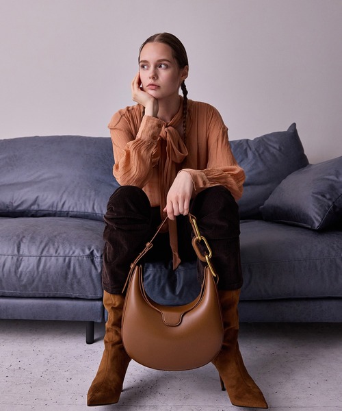 「CHARLES & KEITH」 ハンドバッグ M チョコ レディース