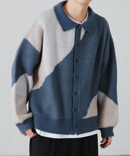 「epnok」 ニットカーディガン LARGE チャコールグレー メンズ_画像2