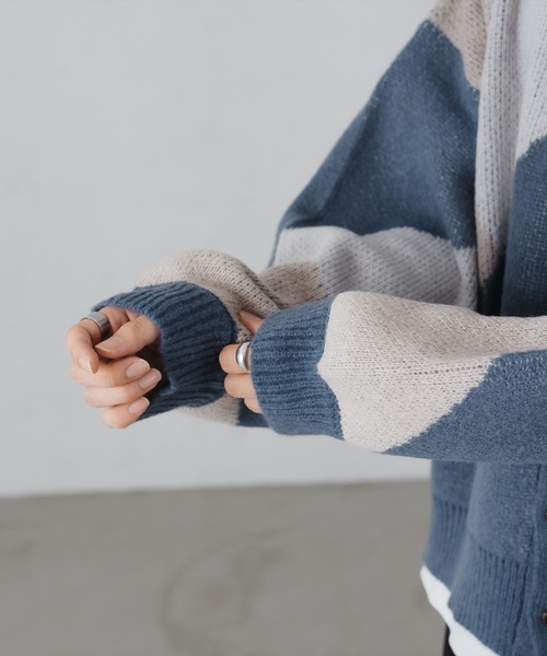 「epnok」 ニットカーディガン LARGE チャコールグレー メンズ_画像8