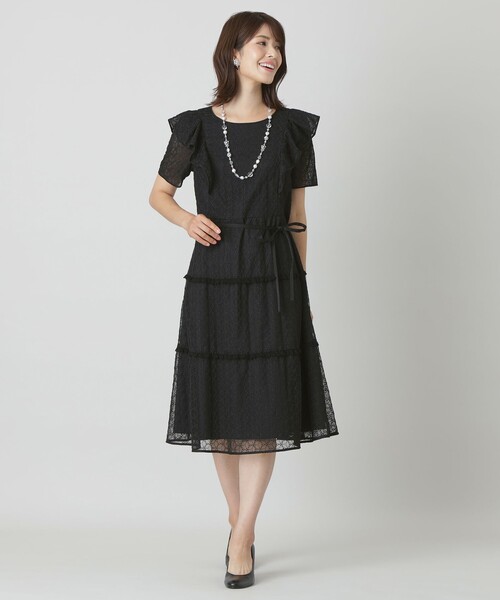 【新品・定価5.9万円】TO BE CHIC 半袖ワンピース TO BE CHIC（トゥー ビー シック） 半袖ワンピース 40 ブラック