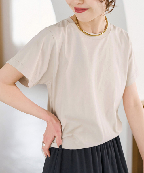 tシャツ 汗染み防止ファインコットンTシャツ レディースの画像