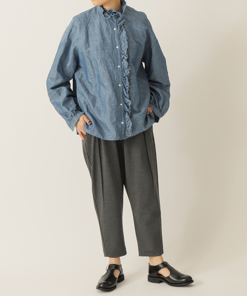 「JOURNAL STANDARD LUXE」 長袖シャツ - ブルー レディースの画像
