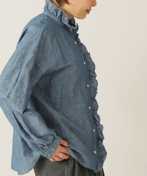 「JOURNAL STANDARD LUXE」 長袖シャツ - ブルー レディースの画像