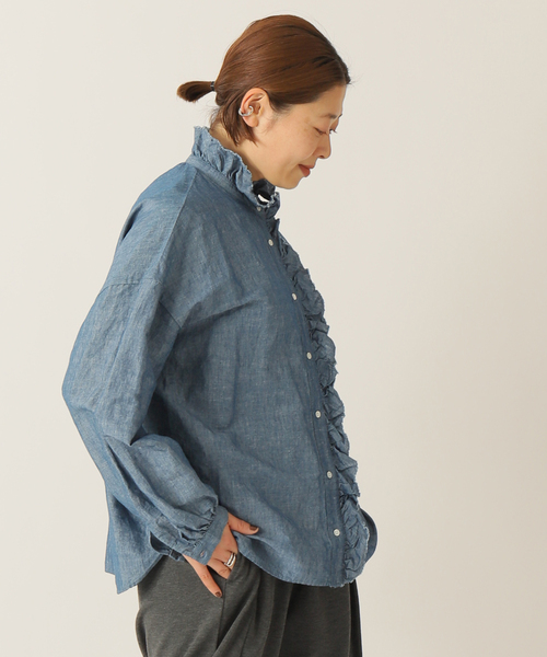 「JOURNAL STANDARD LUXE」 長袖シャツ - ブルー レディースの画像