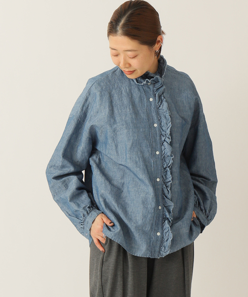 「JOURNAL STANDARD LUXE」 長袖シャツ - ブルー レディースの画像