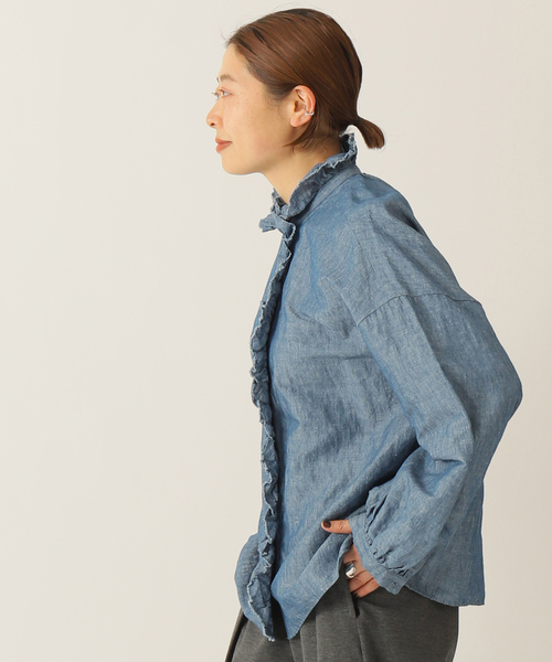 「JOURNAL STANDARD LUXE」 長袖シャツ - ブルー レディースの画像