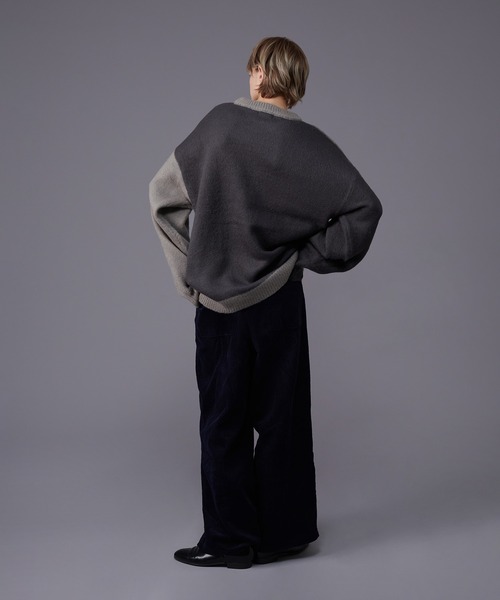 「ONCILY」 長袖ニット LARGE ネイビー メンズ_画像5