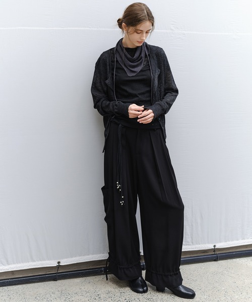 uvカット ワイドパンツ パンツ 「tageechita」UPF50+ ドローストリング ルーズストレートパンツ レディースの画像