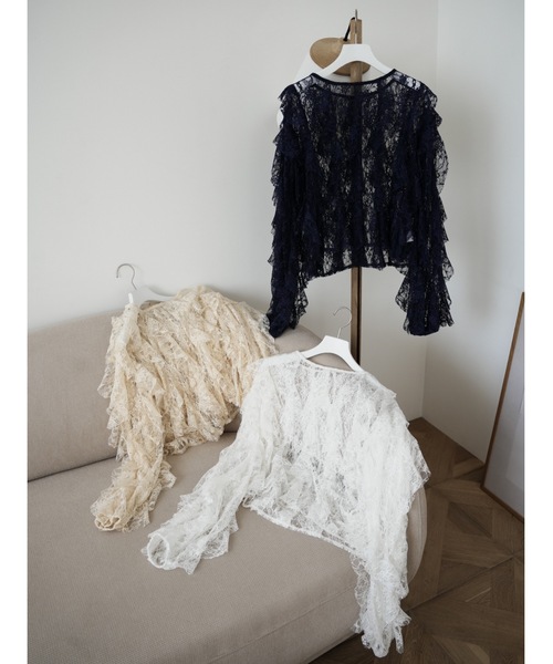 Katrin TOKYO ブラウス シャツ sheer lace ruffle blouse レディース