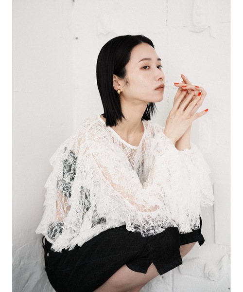 Katrin TOKYO ブラウス シャツ sheer lace ruffle blouse レディース