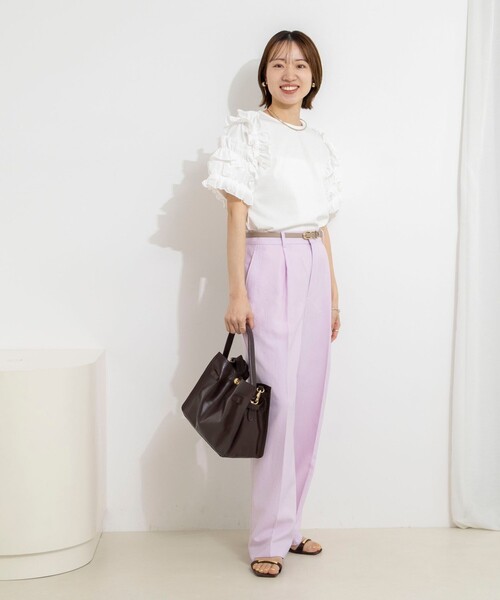 ノーリーズソフィ　ストレッチツイルテーラージャケット&パンツ NOLLEY'S（ノーリーズ） ワイドパンツ パンツ 「セットアップ対応