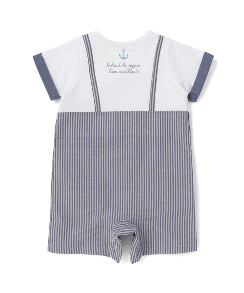 ベビー服 ロンパース 「お揃い」ストライプ重ね着カバーオールベビー(70~80cm)_6