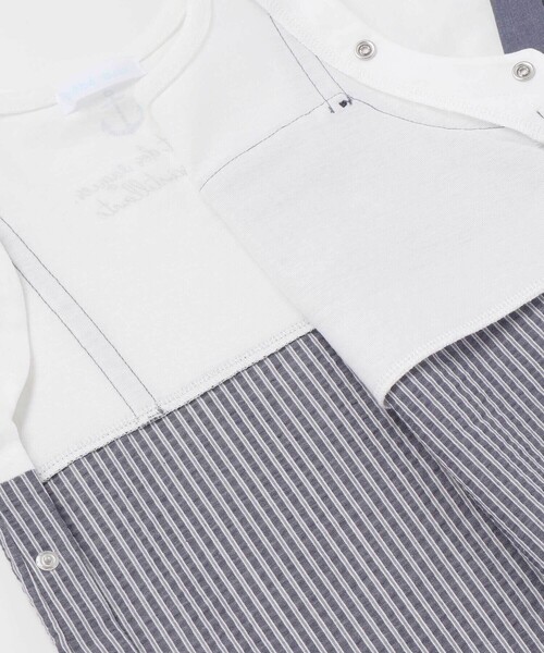 ベビー服 ロンパース 「お揃い」ストライプ重ね着カバーオールベビー(70~80cm)_16