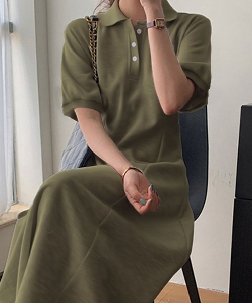 JAYRO（ジャイロ） ワンピース 半袖 ポロ衿フレアワンピース