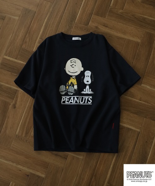 PEANUTS tシャツ スヌーピー柄接触冷感ビッグシルエット半袖Tシャツ