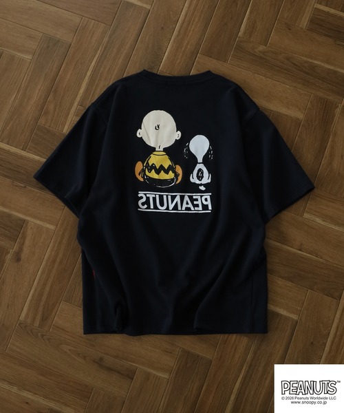 新品未使用 guernika スヌーピー Tシャツ ブラック PEANUTS tシャツ スヌーピー柄接触冷感ビッグシルエット半袖Tシャツ
