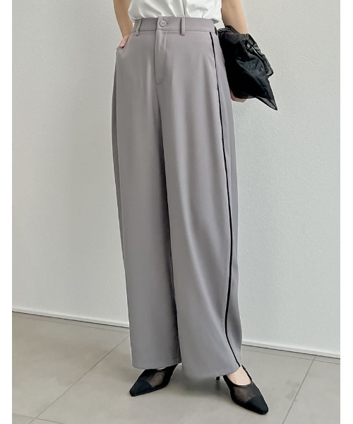 「Re:EDIT」 パンツ MEDIUM チャコールグレー レディース_画像9