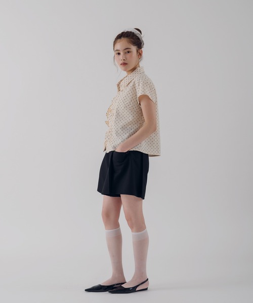 MUHET（ミュエータ） ブラウス シャツ 夏 assorted front gather shirt 