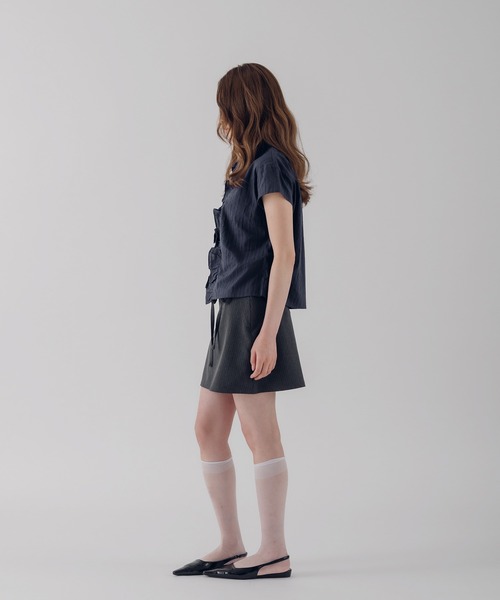 MUHET（ミュエータ） ブラウス シャツ 夏 assorted front gather shirt 