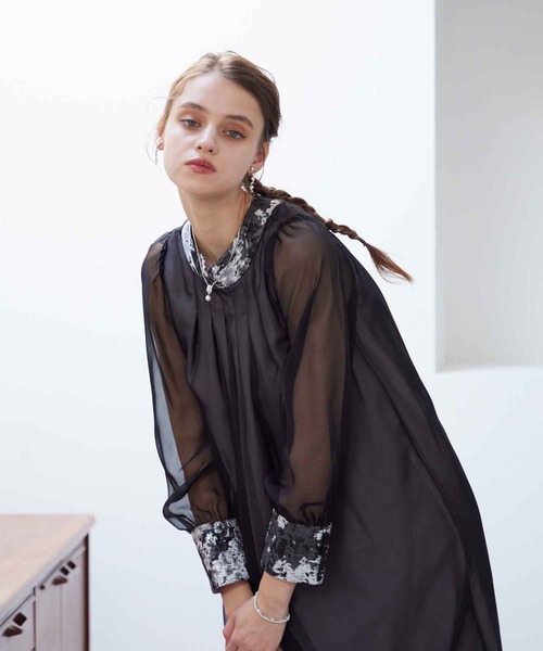 「Dorry Doll」 長袖ワンピース M オリーブ レディース_画像5