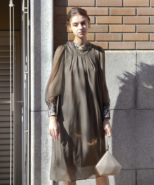 「Dorry Doll」 長袖ワンピース M オリーブ レディース_画像7