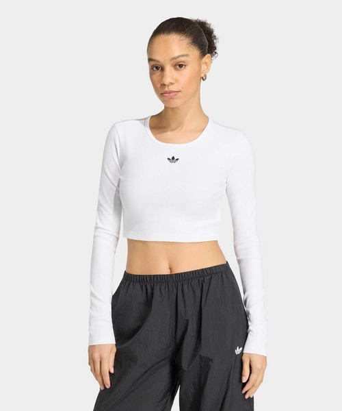 Originals クロップドトップ　Tシャツ adidas（アディダス） adidas tシャツ エッセンシャルズ リブ