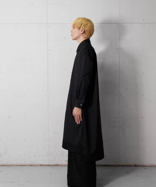 ブラウス シャツ 「decontractee」ロングシャツ レディース メンズ CARETTE ブラウス シャツ 「decontractee」ロングシャツ