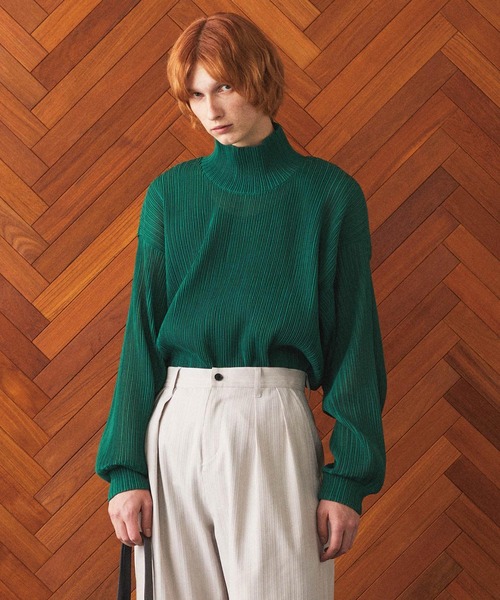SHAREEF「PLEATS HIGH-NECK P/O」 SHAREEF（シャリーフ） tシャツ PLEATS HIGH-NECK P/O メンズ