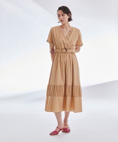 ワンピース ベルテッドカシュクールワンピース