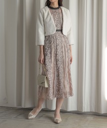 定価24000円 リルフェテ　ティアード スリーブ ファージャケット ボレロ 定価24000円 リルフェテ ティアード スリーブ ファージャケット ボレロ