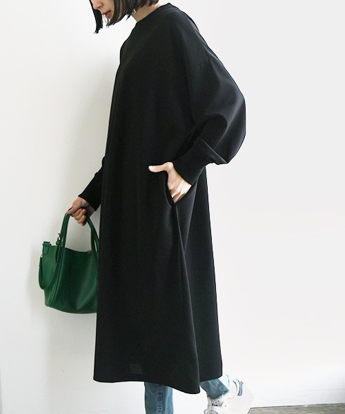 ワンピース 梨地ワイドシルエットワンピース レディース : 72416576  