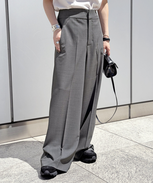 vintage slacks ワイド　スラックス　グレー wjk - 《予約品》 wide sweat slacks pants / ワイドスラックス