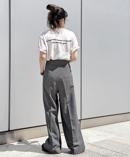 AP STUDIO パンツ スラックス グレーワイドスラックス : ZOZOTOWN