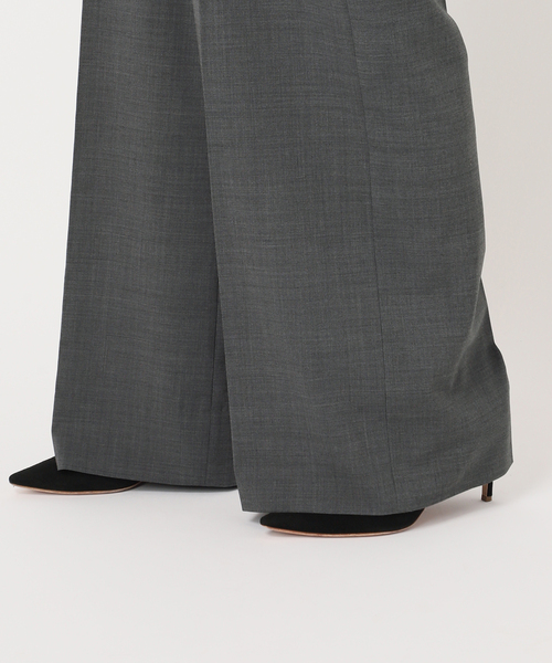 AP STUDIO T/R Wide slacks ワイドスラックス　36 AP STUDIO パンツ スラックス グレーワイドスラックス : ZOZOTOWN