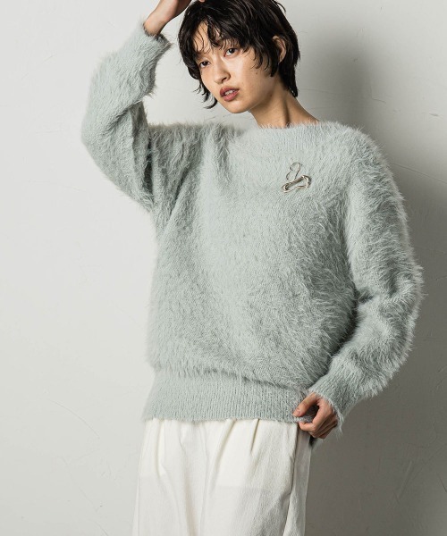 MAYSON GREY ニット セーター クルーネックシャギーニットプル