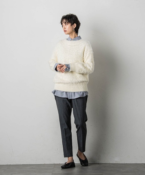 グレイソン　GREYSON ウール&カシミアセーター　M サイズ MAYSON GREY ニット セーター クルーネックシャギーニットプル