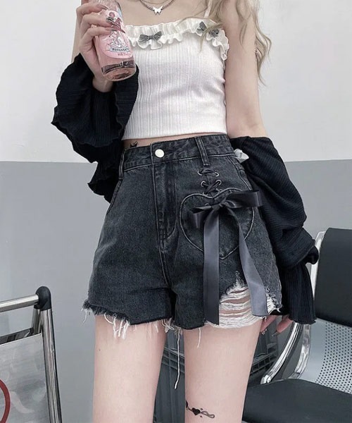Mayree ジーンズ デニム デニムパンツ 「Mayree」編上げリボンデニム