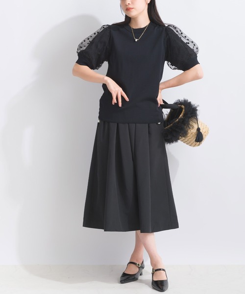 【SALE】PICCIN PERLA ピッチンぺルラ 即日発送 ドットチュール五分袖ニットトップス 903020  半袖 Tシャツ レディース ドット 半袖ニット ドットチュール五分袖ニットトップス | PICCIN (ピッチン) 公式通販